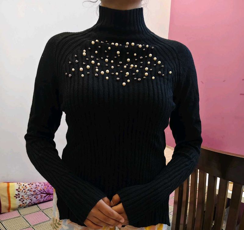 Elegant Black Turtleneck Sweater