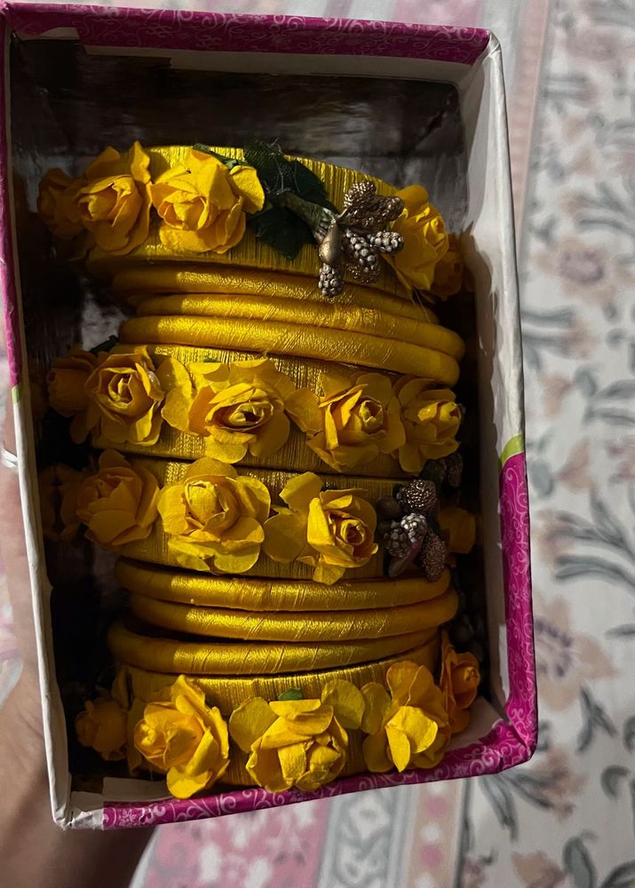 Yellow flower bangles