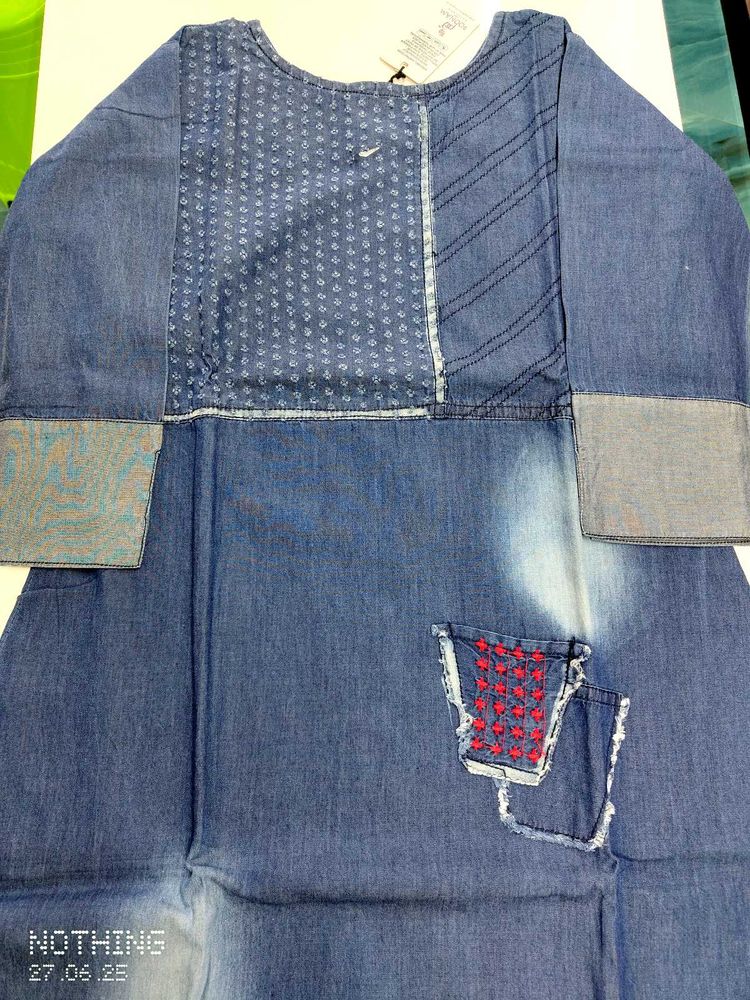 Denim Look Kurta