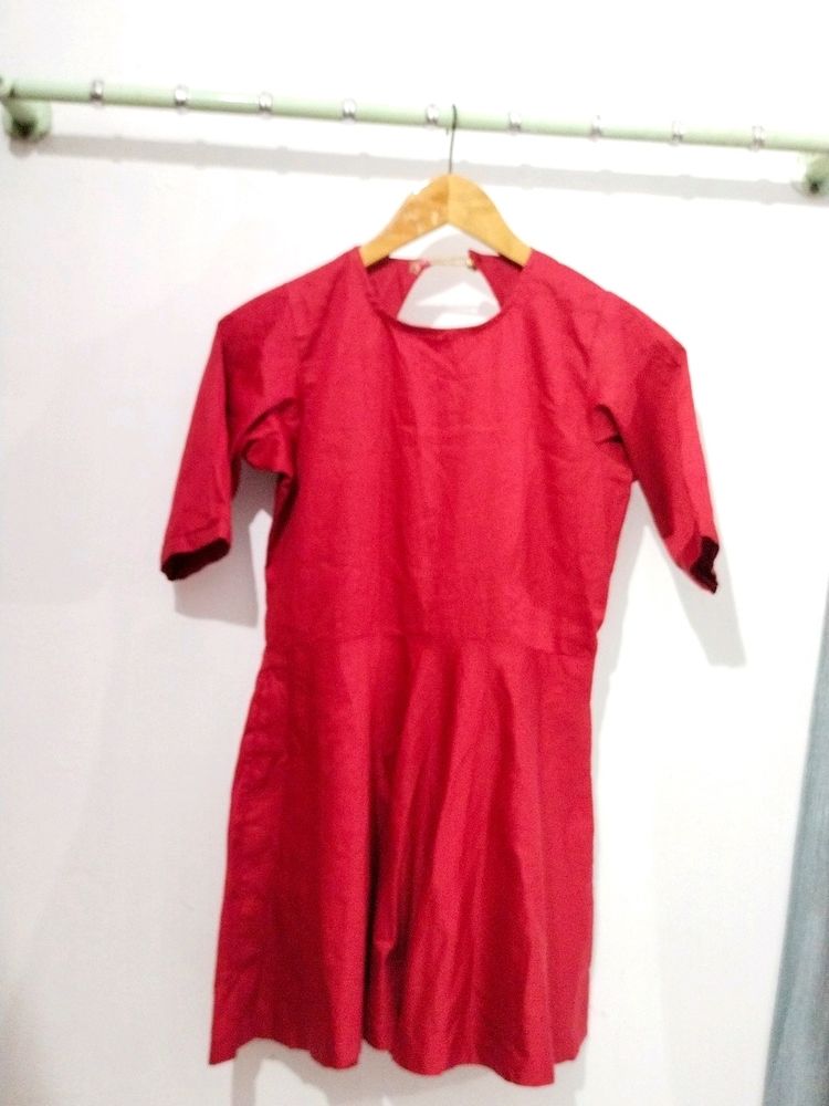 Beautiful Red Colour Frock For Girls