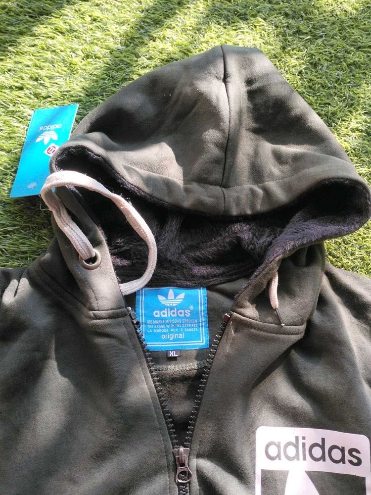 Adidas Olive Green Hoodie - XL