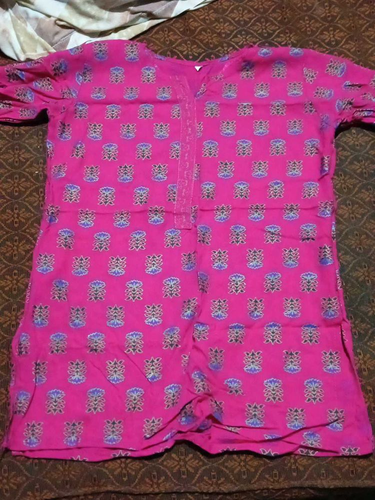 Pink Printed Kurta