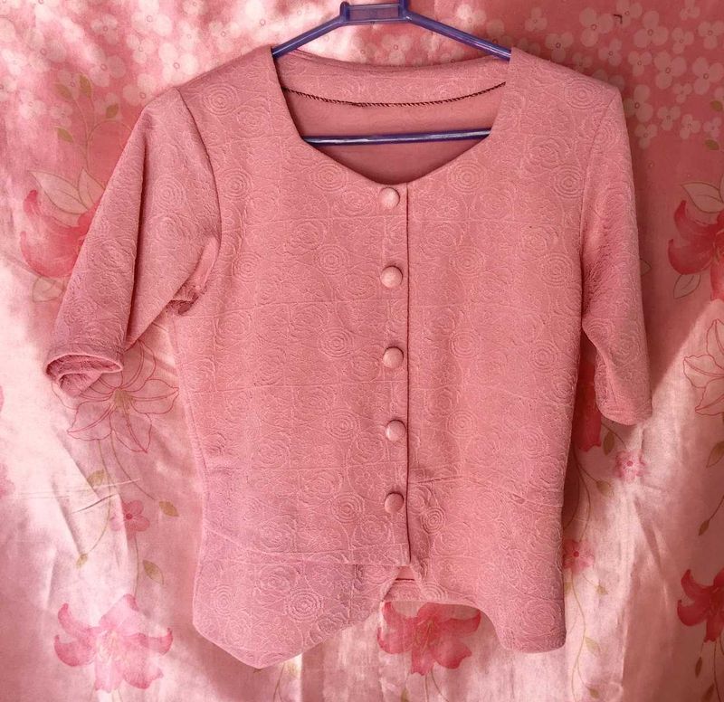Pink Button-Down Top