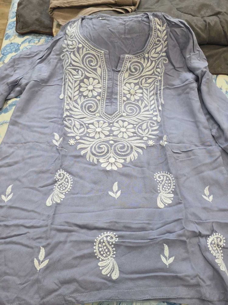 Lavender Embroidered Kurta