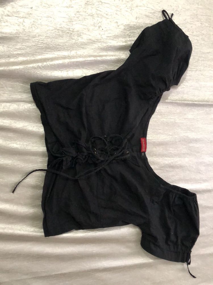 H&amp;M Black Corset Style Top