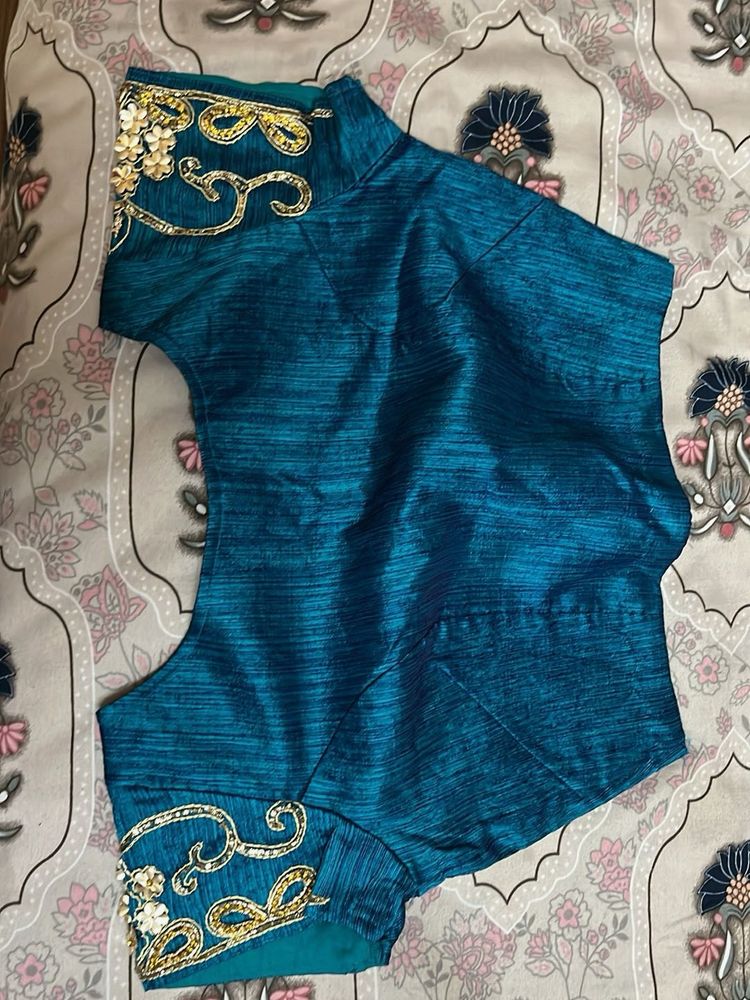 Teal Embroidered Blouse
