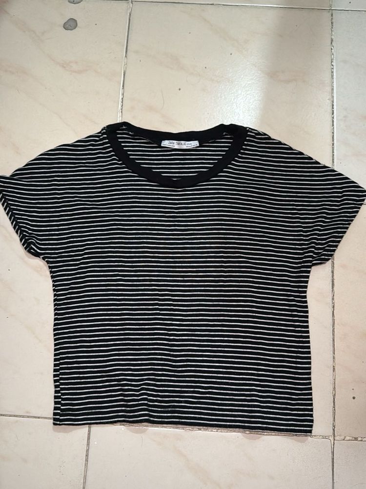 Striped Black Tee