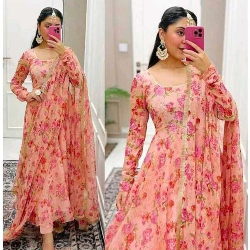 Floral Print Dress [2 piece set]