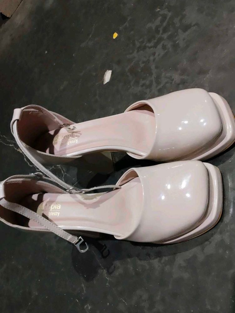 Square Toe Ankle Strap Heels