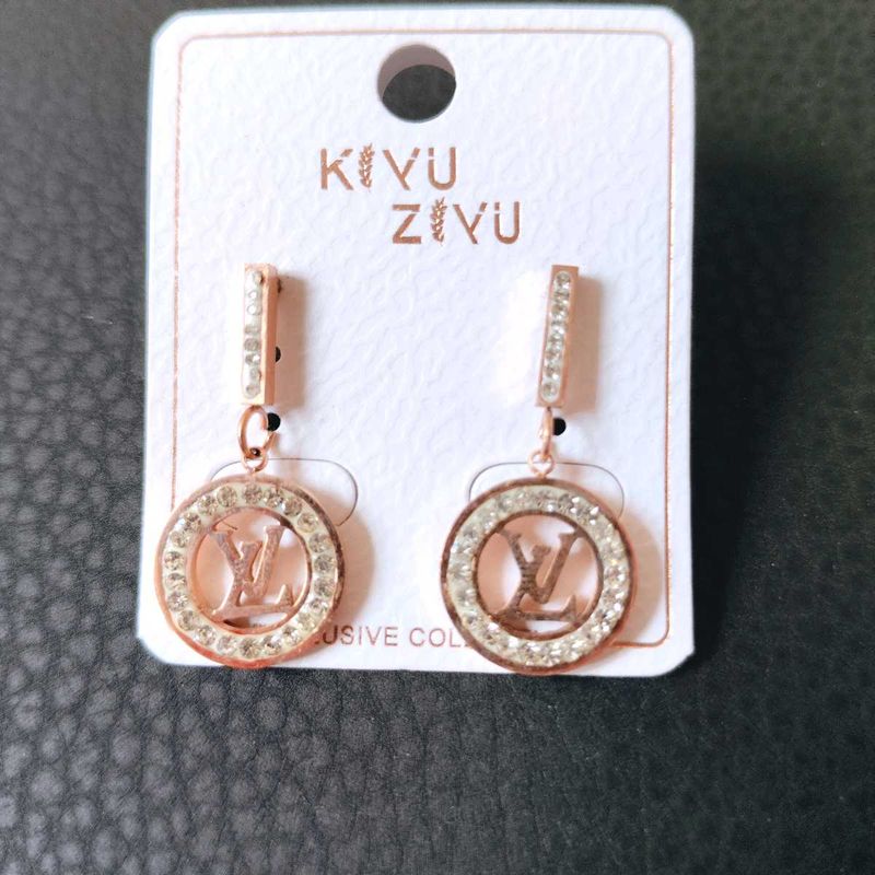 Sparkling LV Inspired Drop Earrings
