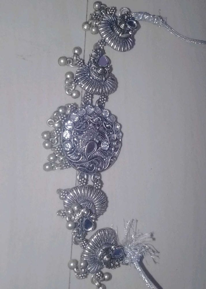 Boho Silver Statement Necklace