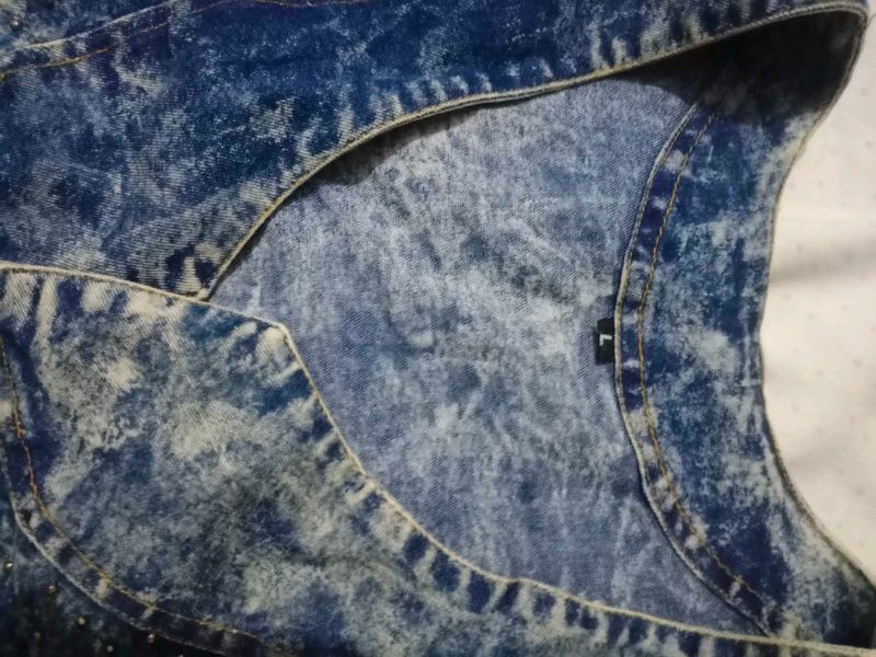 Acid Wash Denim Top - Size L