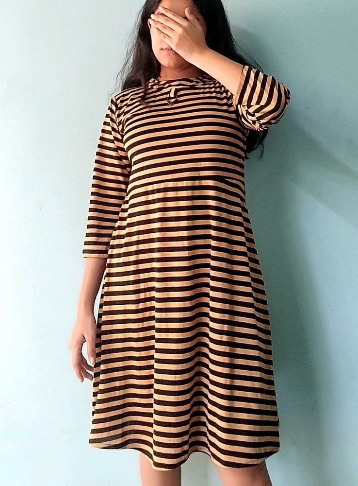 Striped Casual Fit &amp; Flare Dress ☀️