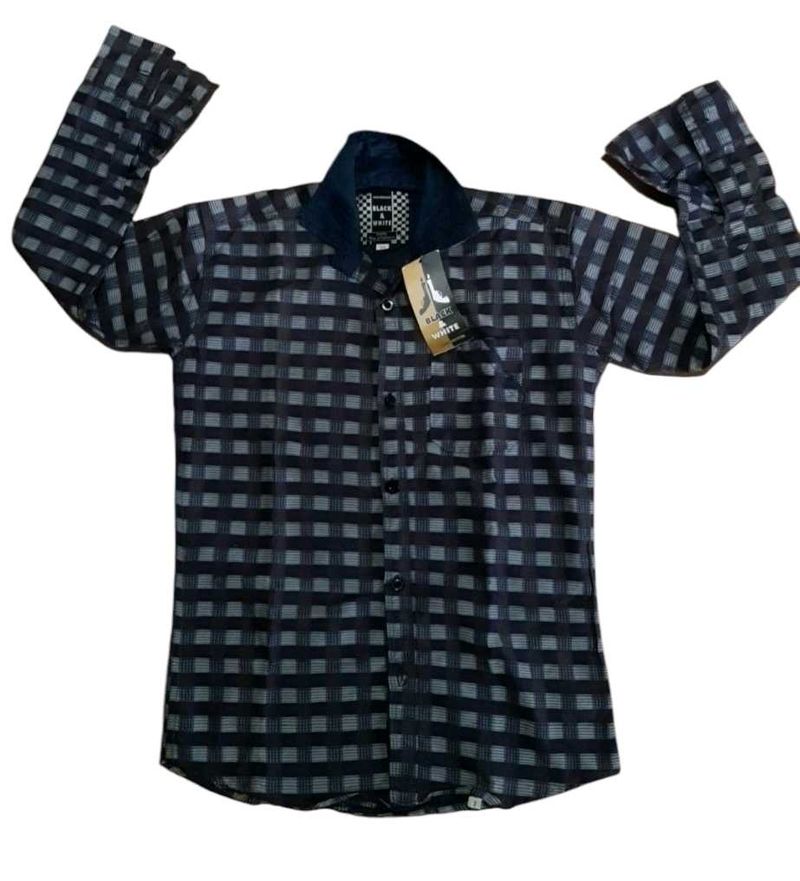 Long Cotton Check Shirt For Boys