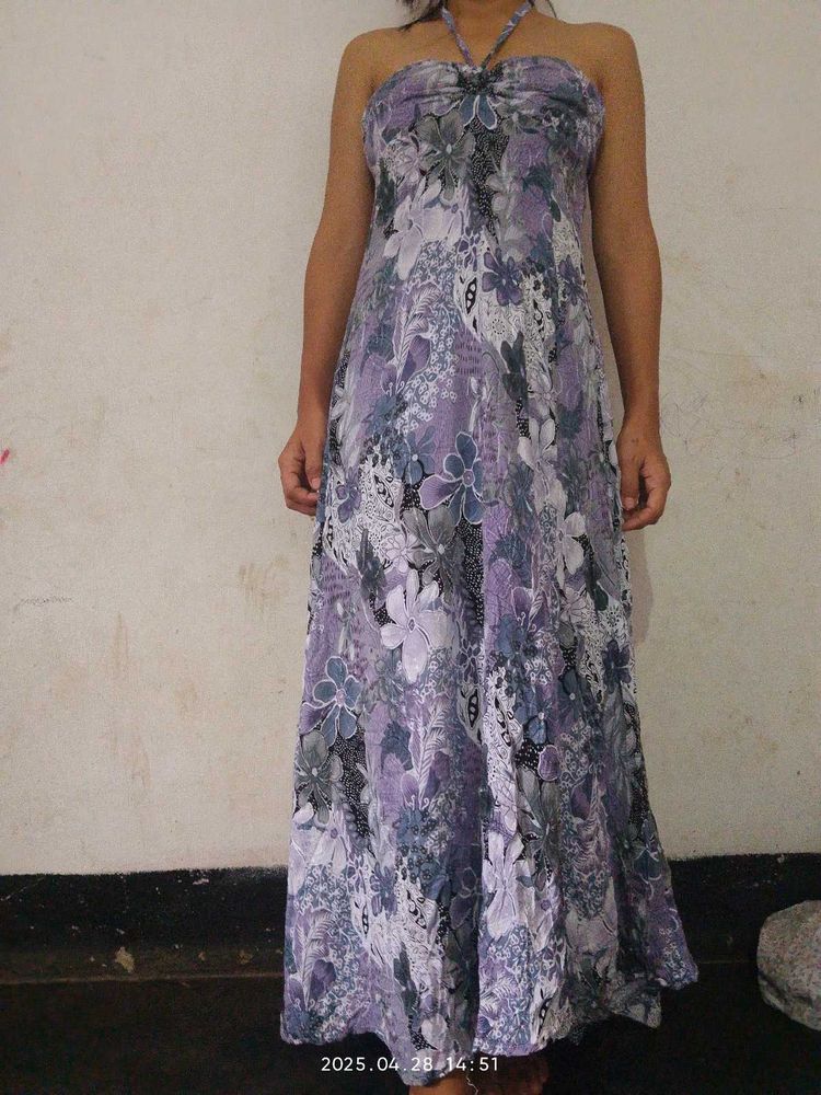 Floral Halter Maxi Dress