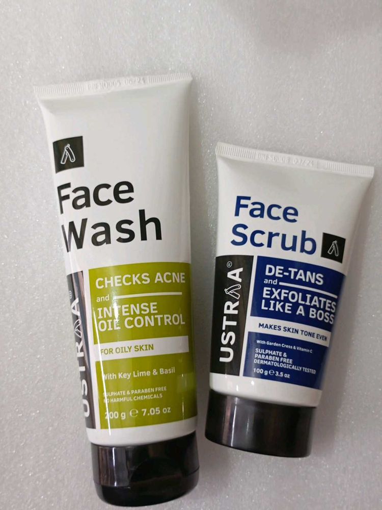 Ustraa Face Wash &amp; Scrub combo