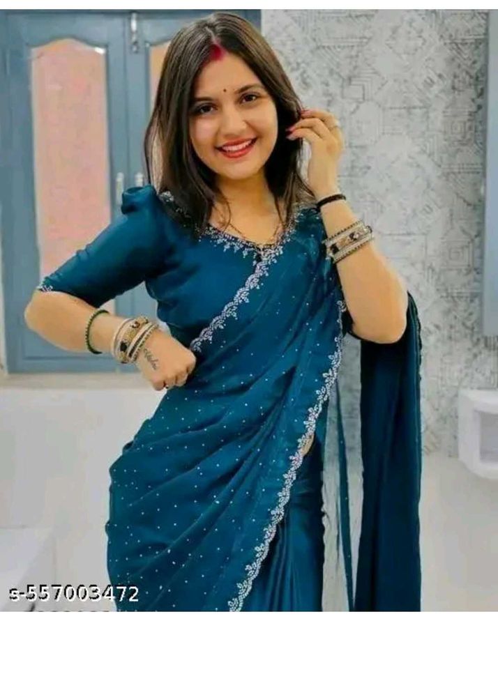 Teal Saree with Embellishments