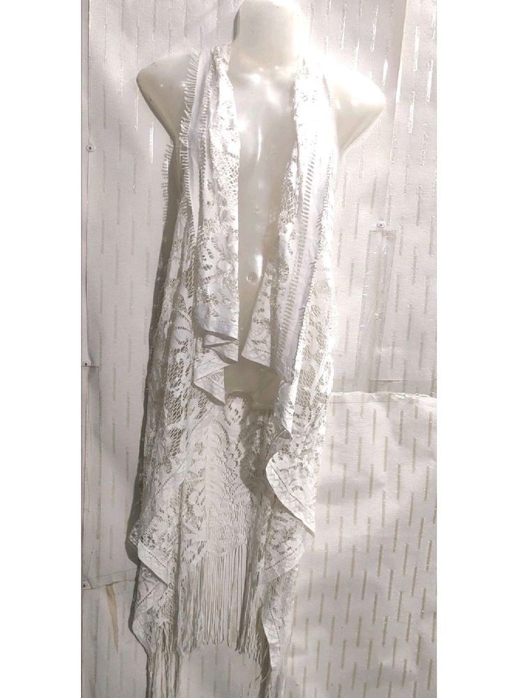 Stylish White Long Shrug For women&#39;s