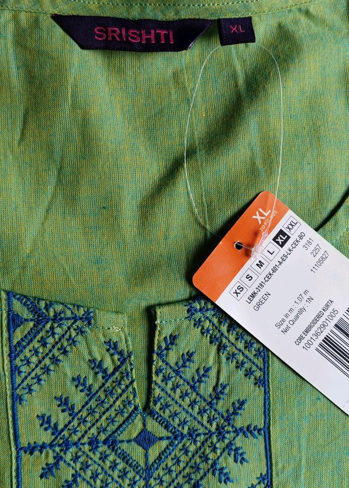 Sea Green Cotton Straight Kurta....