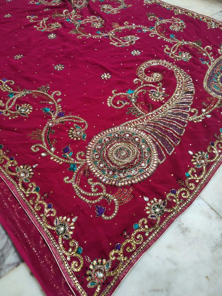 Darkest Pink Saree Beautiful ❤️