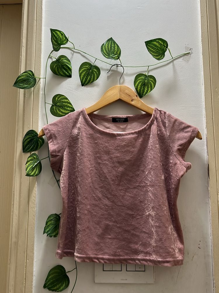 Koren Shimery Velvety Crop Top