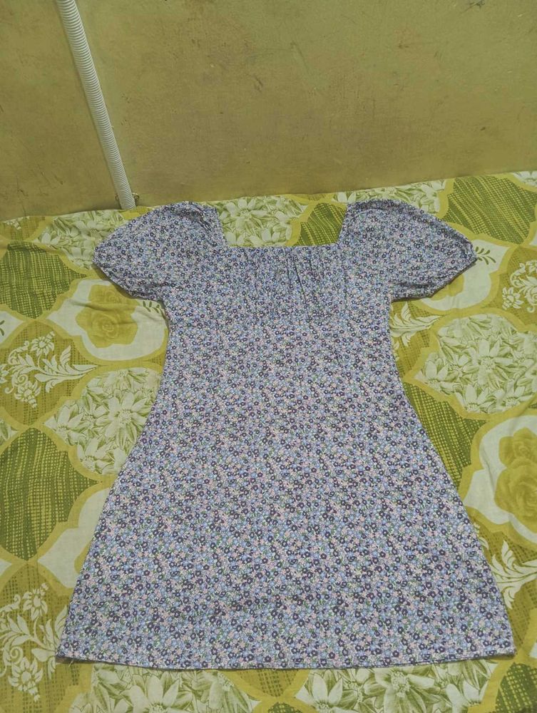Floral Puff Sleeve Mini Dress