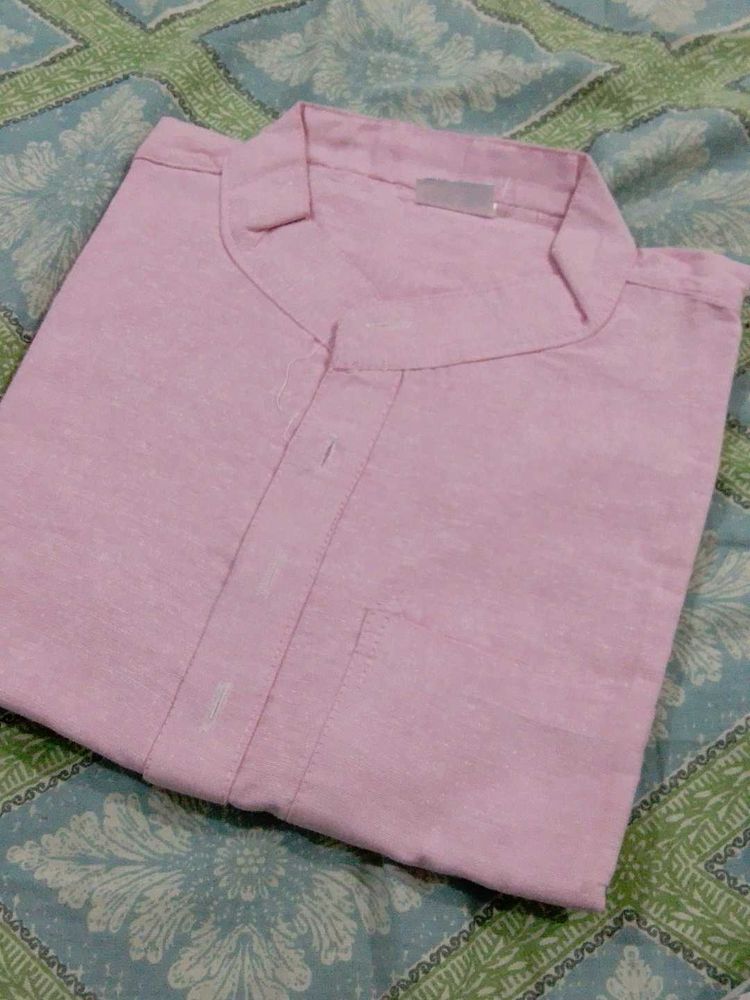 Pink Khadi Cotton Kurta Totally New