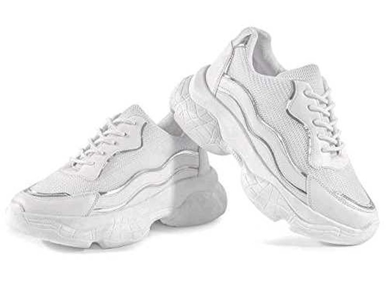 WHITE CHUNKY WOMEN SHOES