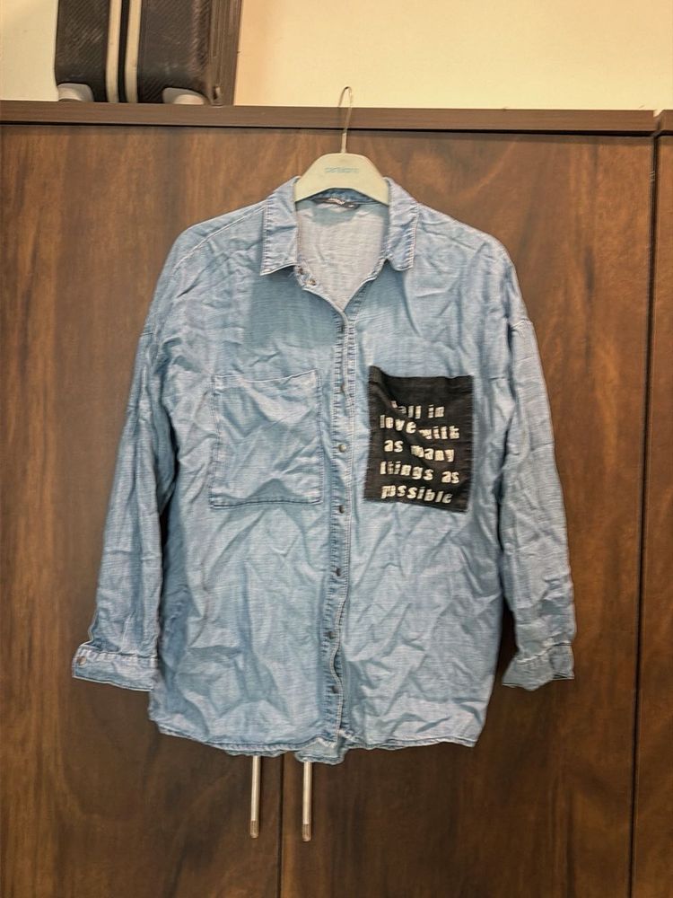 Denim Shirt with Unique Patch