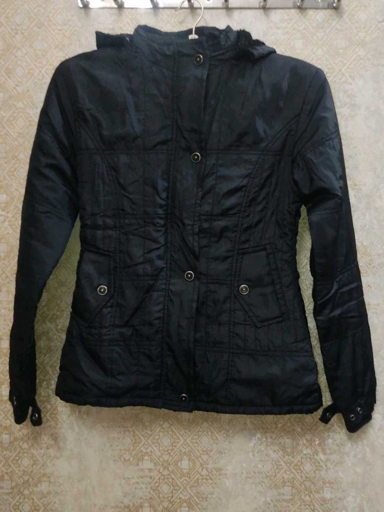 Black jacket With Woolen Layer Inside