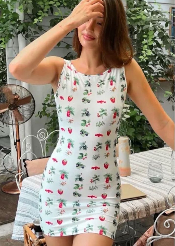 Newme (S) Fruit Print Dress (New)