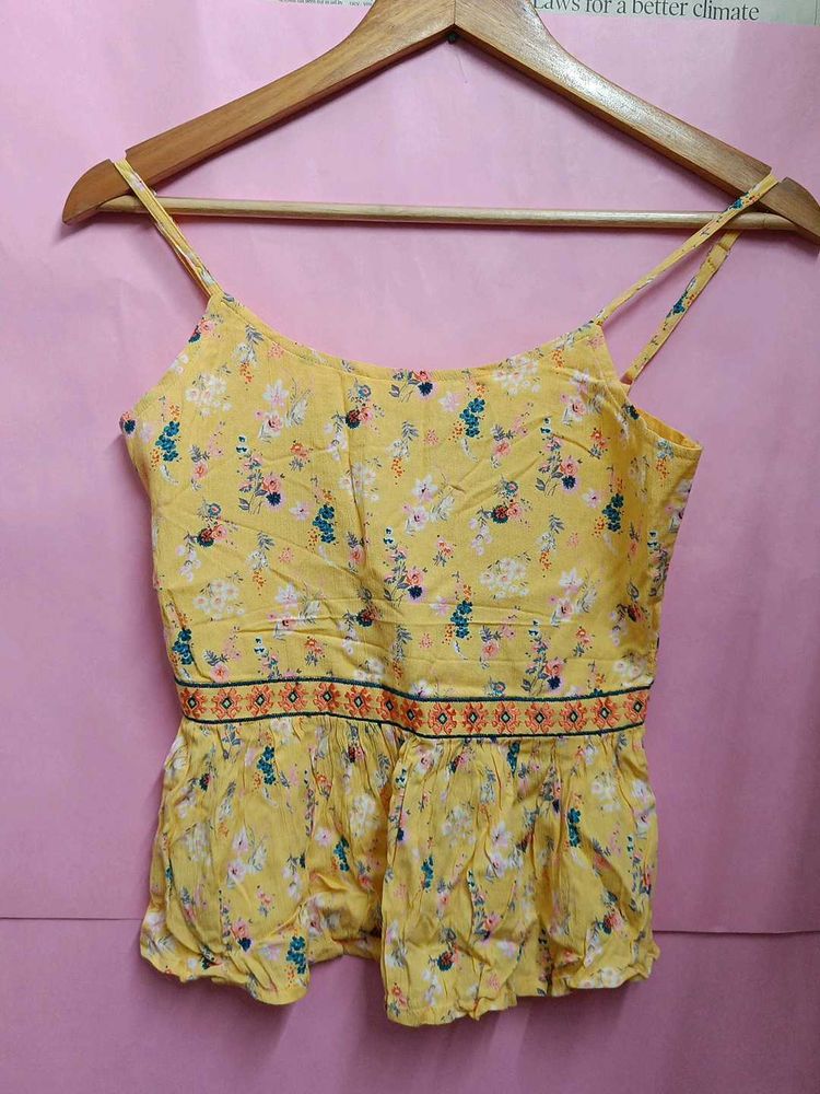 Yellow Floral Cami Top