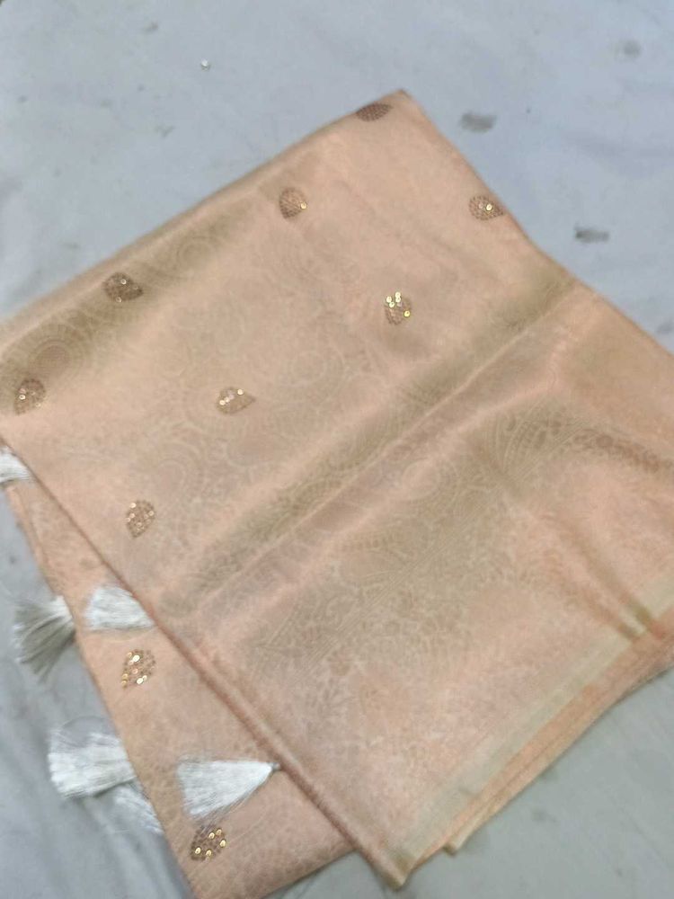 Soft Silk Saree With Diamond Work