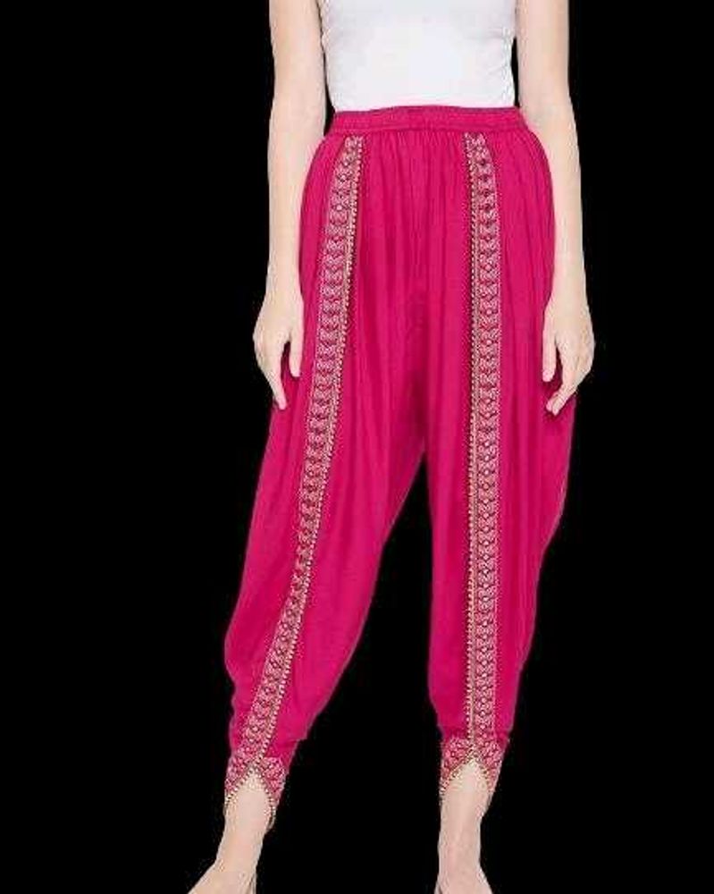 New Red Embroidered Palazzos