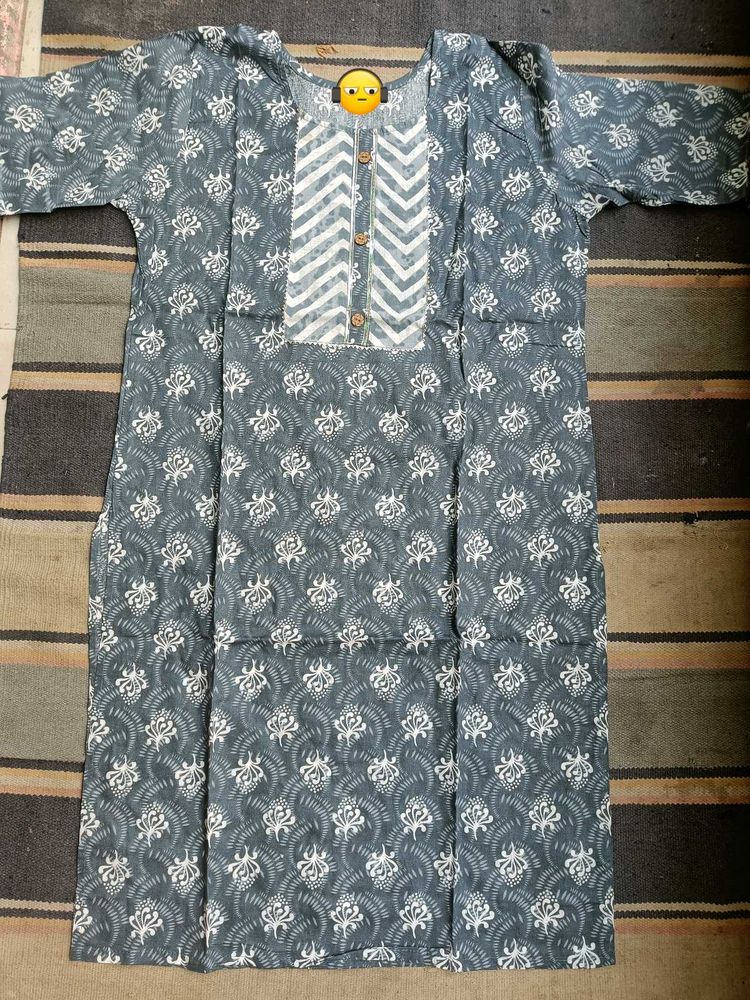 Women Cotton Printed Kurti Only ( M )