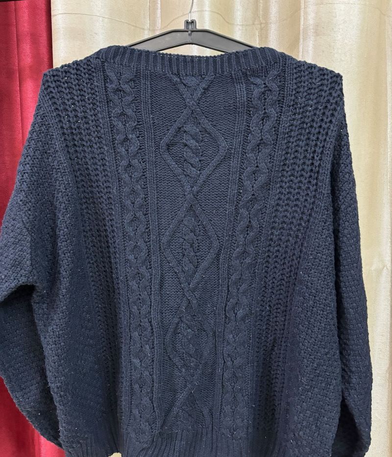 Navy Blue Pullover Sweater