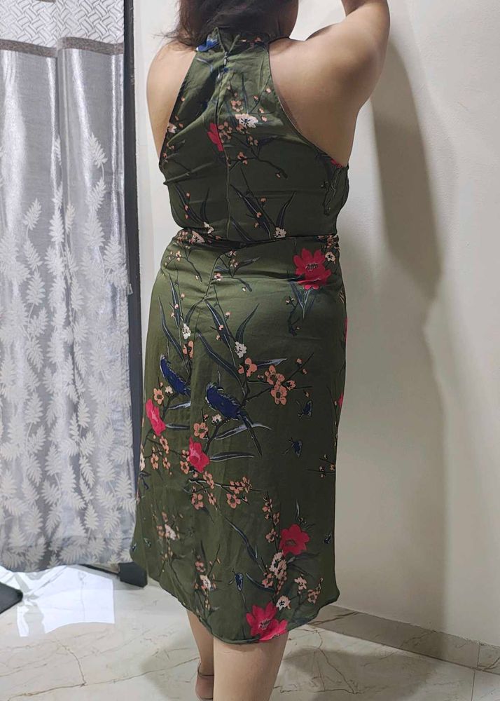 Olive Floral Dress