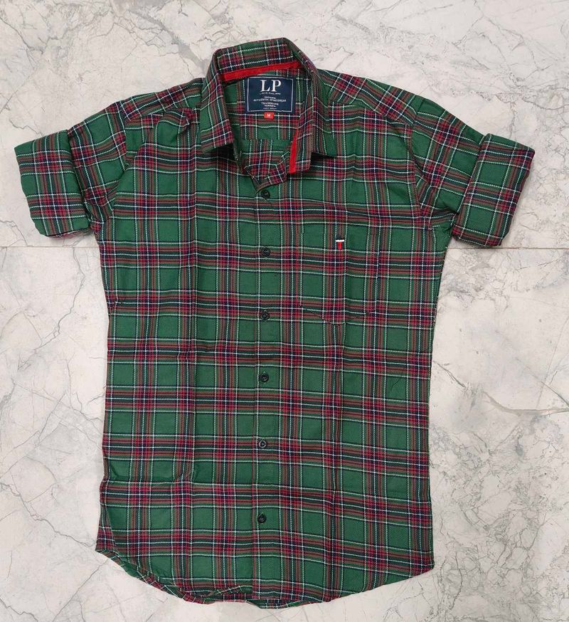 LP Green &amp; Red Plaid Shirt