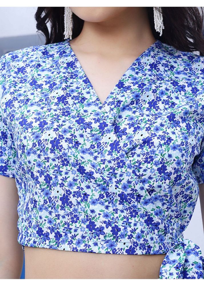 Floral Print Wrap Top &amp; skirt coord set