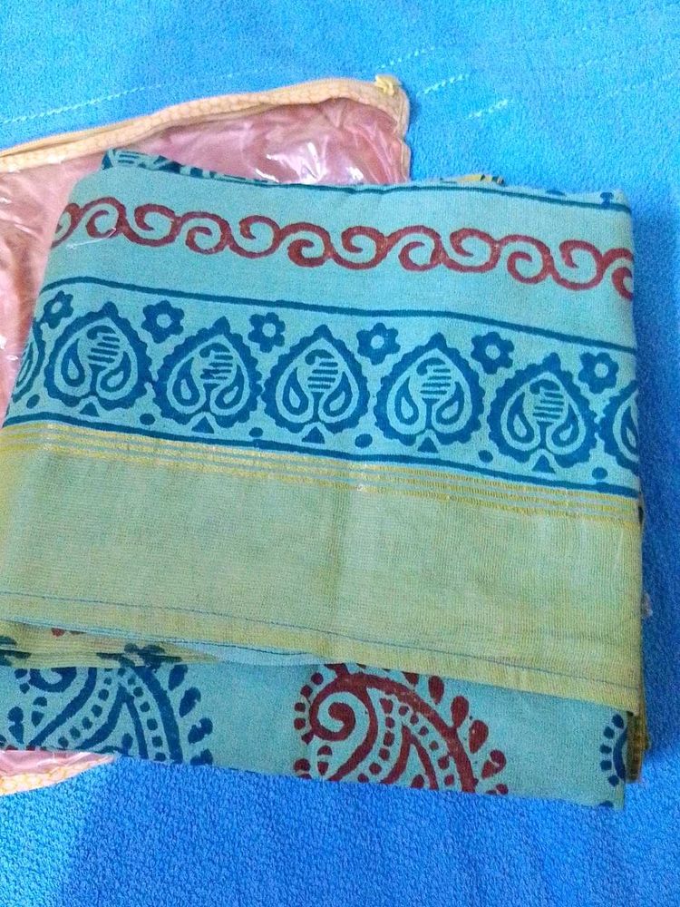 Multicolour Print Cotton Saree