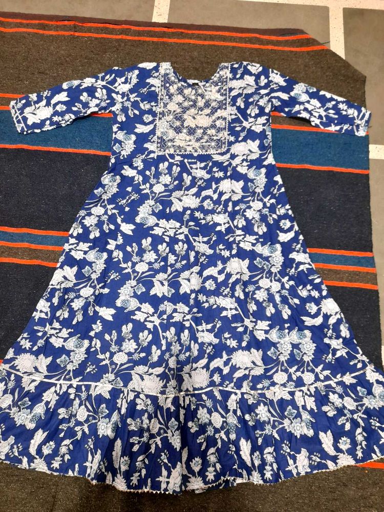 (Fresh Piece)Floral Print Kurta Frocksuit