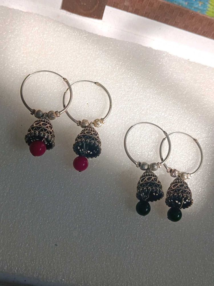 Hoop Jhumka Earrings Set