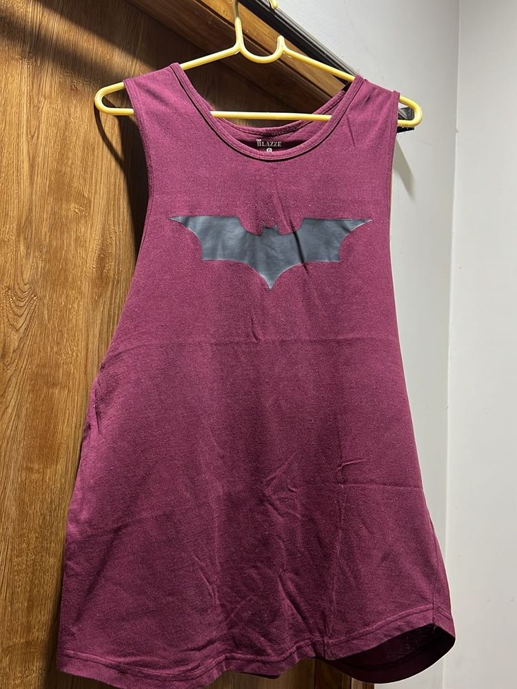 THE BLAZZE Graphic Print BATMAN Muscle T-shirt