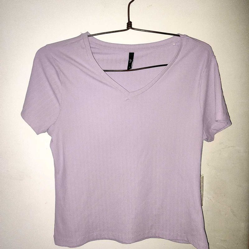 Lavender V-Neck Top