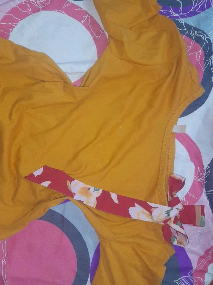 Yellow Bow Designed Top