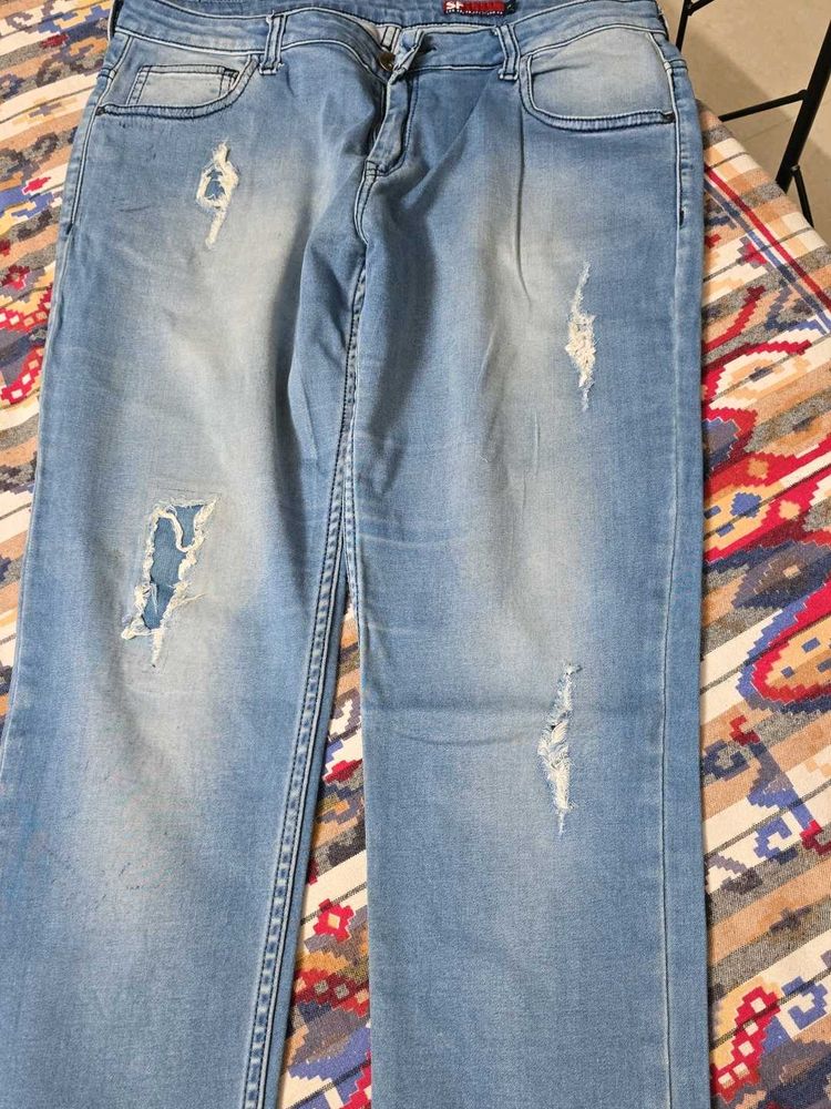 Distressed Light Wash Jeans