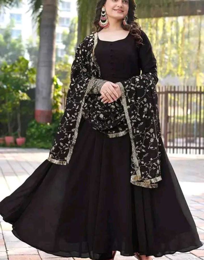 Elegant Black Anarkali Kurta Set