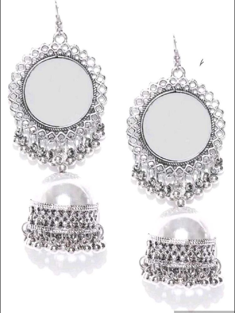 Silver Jhumka Earrings