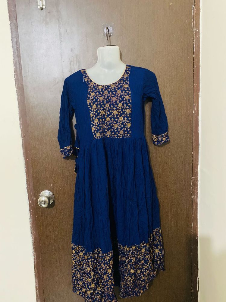 Blue Floral Print Dress