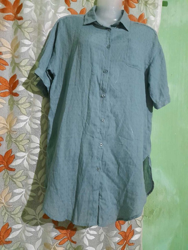 Green Button-Up Shirt